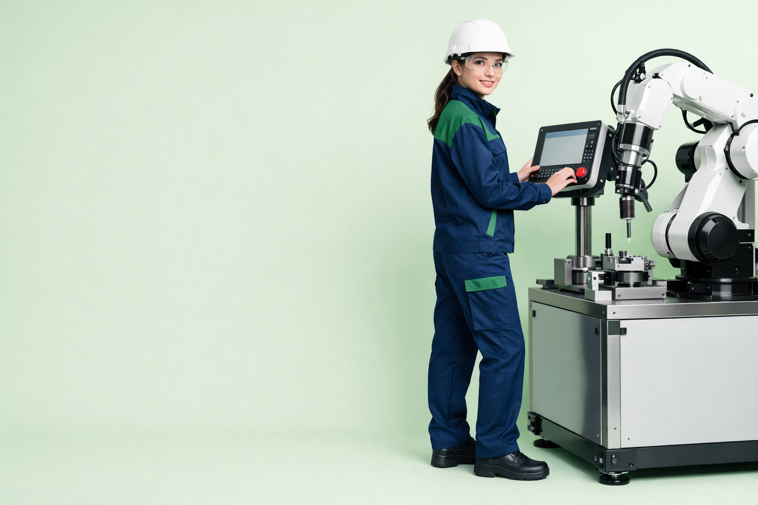 Operatrice industrielle sur machine robotisee